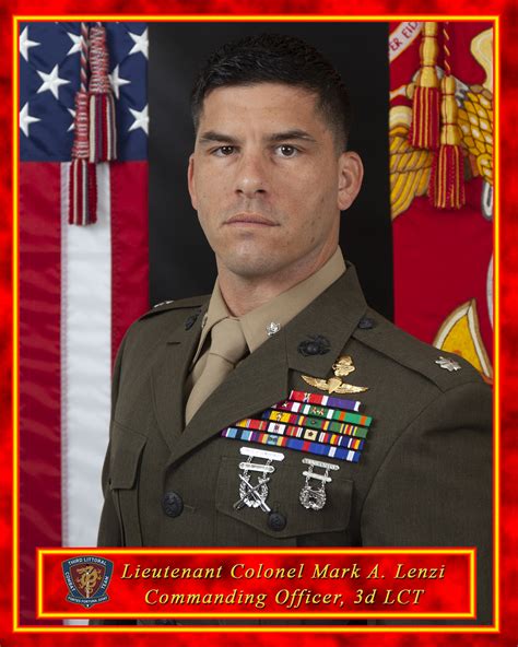 Lieutenant Colonel Mark A Lenzi 3d Marine Littoral Regiment Biography
