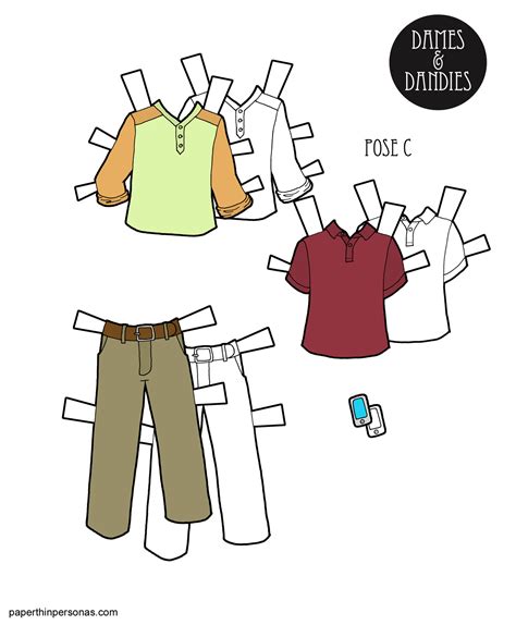 More Casual Paper Doll Clothing For The Gents • Paper Thin Personas