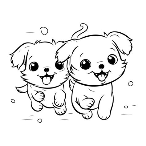 Premium Vector Cute Cartoon Dog And Puppy Vector Illustration For