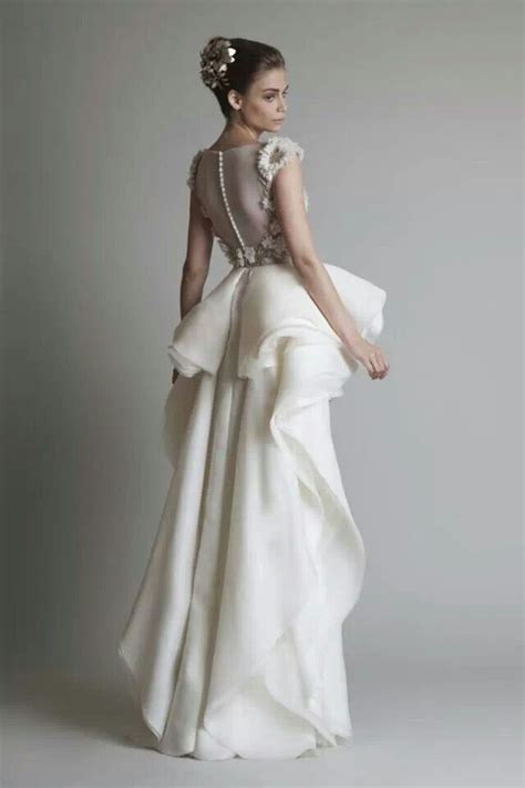 Krikor Jabotian Wedding Dresses High Low Sheer Wedding Dress Wedding