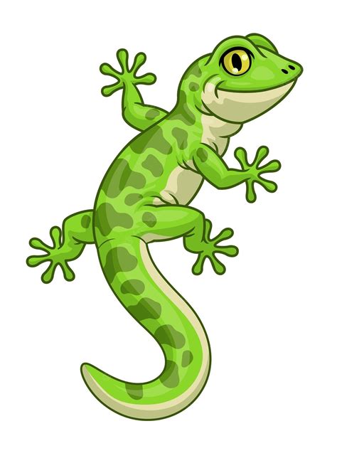 Premium Vector Cute Cartoon Character Of Green Gecko