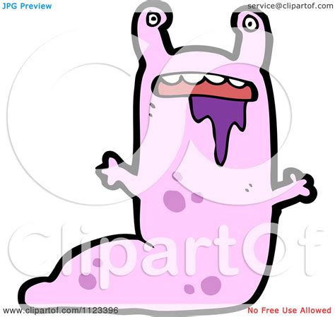 Fantasy Cartoon Of A Purple Monster Slug Royalty Free Vector Clipart