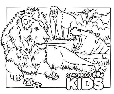 Coloring Page Lion And Friends San Diego Zoo Kids