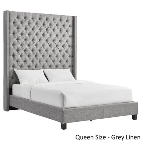 Naples Wingback Button Tufted 84 Inch High Headboard Platform Bed By Inspire Q Artisan High