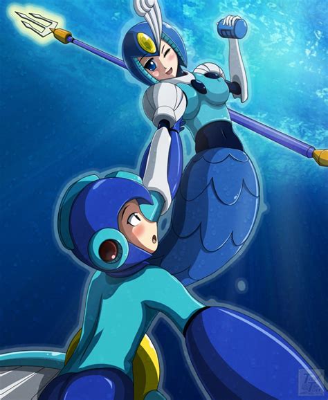 Mega Man And Splash Woman Mega Man And 2 More Drawn By Ticktank