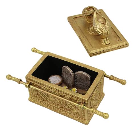 Matte Gold Ark Of The Covenant Model With Contents Figurine Decorative