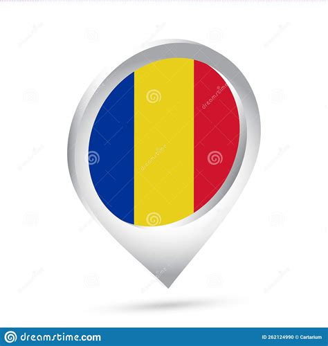 Romania Flag 3d Pin Icon Stock Vector Illustration Of Button 262124990
