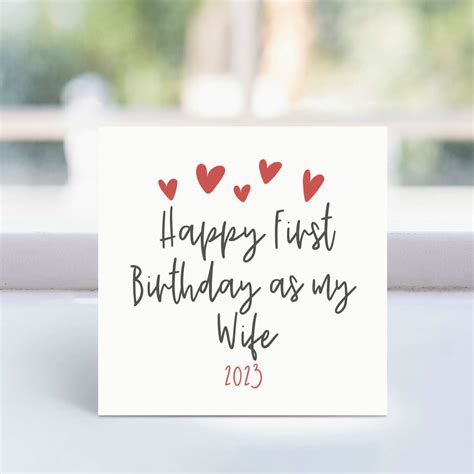 Happy First Birthday As My Wife Card By Parsy Card Co