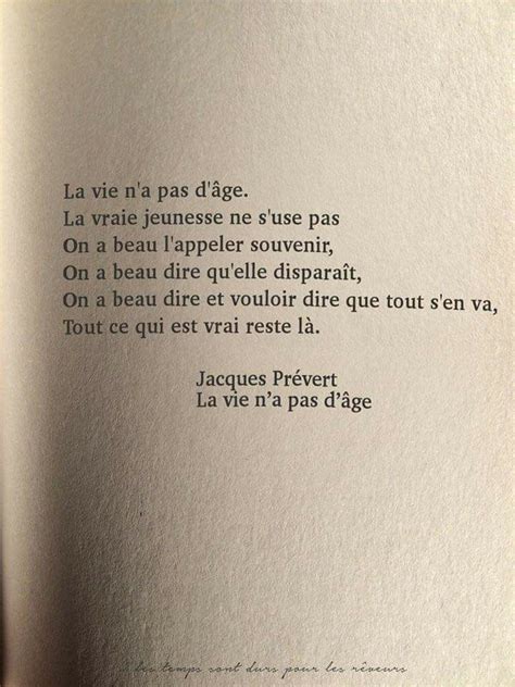La Vie Na Pas Dâge Jacques Prévert Poeme Et Citation Citation