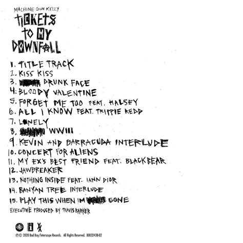 Machine Gun Kelly Unveils Tickets To My Downfall Tracklist And Album Cover — Kerrang