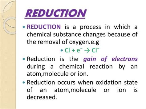 Reduction And Reducing Agents