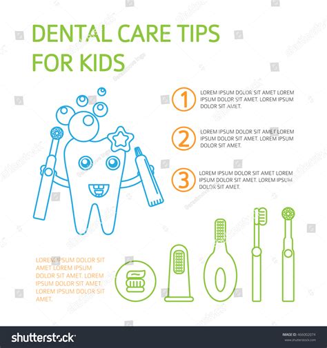 Dental Care Tips Kids Children Tooth Stock Vector Royalty Free