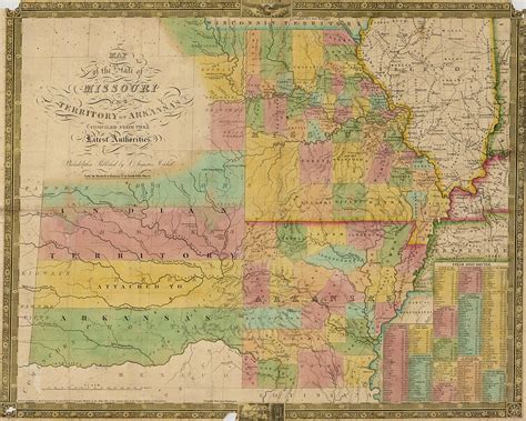 Map Of The State Of Missouri And Territory Of Arkansas Complied From