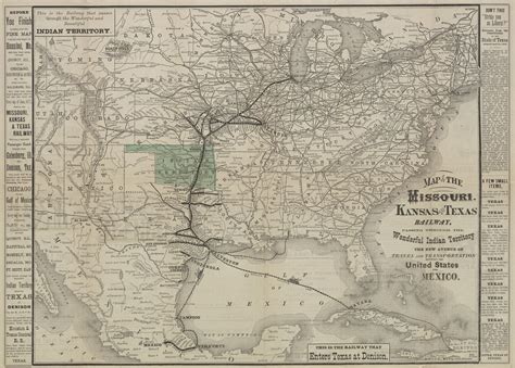 Map Of The Missouri Kansas And Texas Railway Side 1 Of 2 The