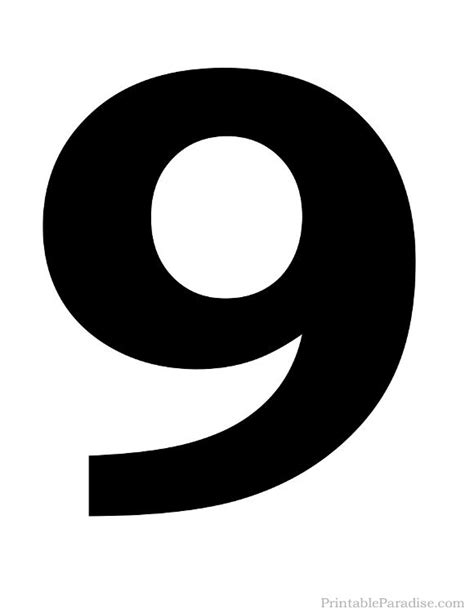 Printable Solid Black Number 9 Silhouette Printable Numbers Numbers