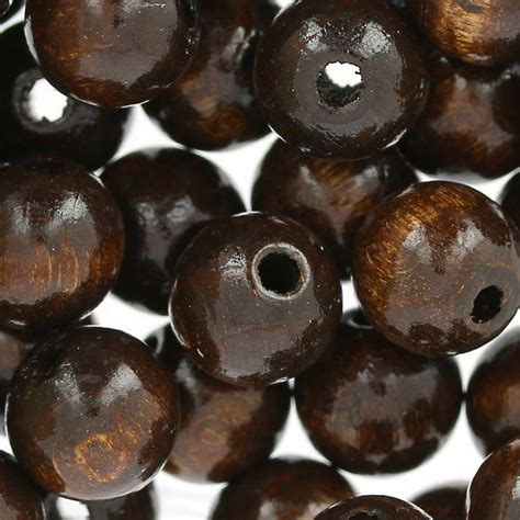 Wooden Round Beads 10 Mm Brown X50 Perles And Co
