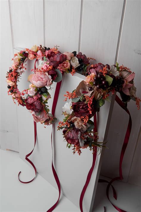 See more ideas about burnt orange, fashion, orange. Burgundy burnt orange blush floral crown Bridal flower ...