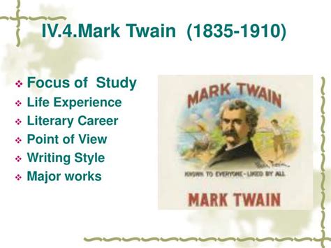 Ppt Iv4mark Twain 1835 1910 Powerpoint Presentation Free
