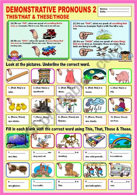 Demonstrative Pronouns This That These Those Esl Worksheet By Ayrin Sexiz Pix