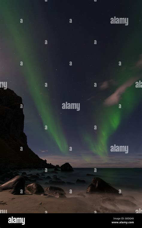 Northern Lights Lofoten Stock Photo Alamy