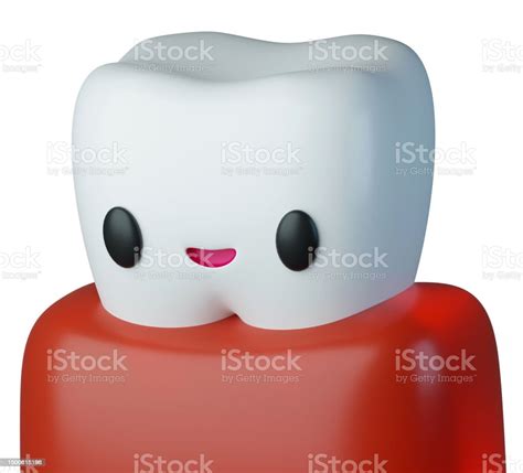 Cartoon Cute Tooth Gums Character 3d Rendering Illustration Dental