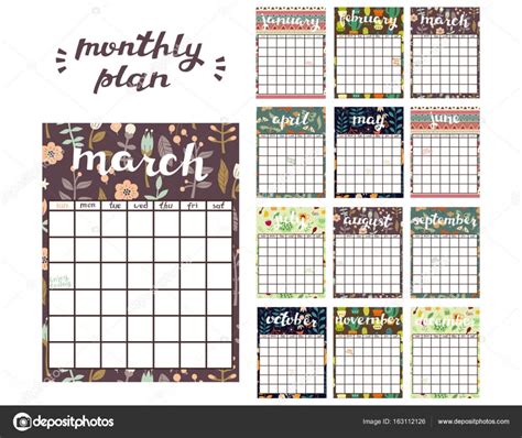 2018 Monthly Planner Illustrator Primarymserl