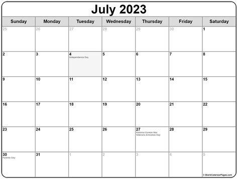 Free Printable Calendar July 2023 Printable World Holiday