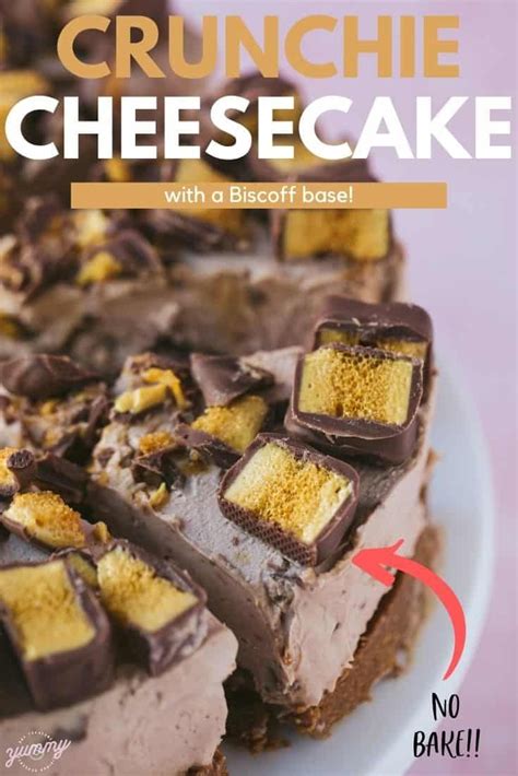 irresistible crunchie honeycomb cheesecake a no bake dessert made with a buttery lotus biscoff