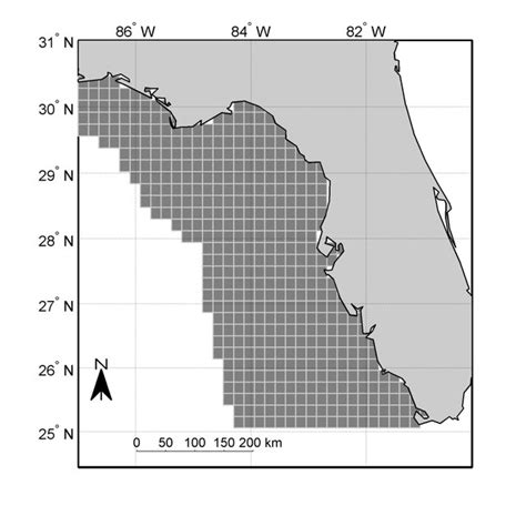 Map Of The West Florida Shelf In The Gulf Of Mexico Showing The Spatial
