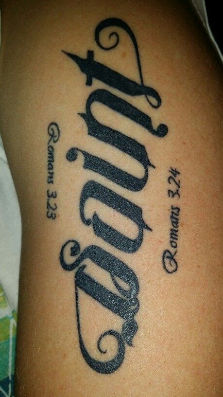 Attractive saint sinner ambigram tattoo. Saint Sinner ambigram tattoo on my arm. Romans 3:23 on ...