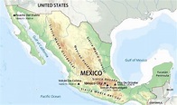Mexican Mountain Ranges Map