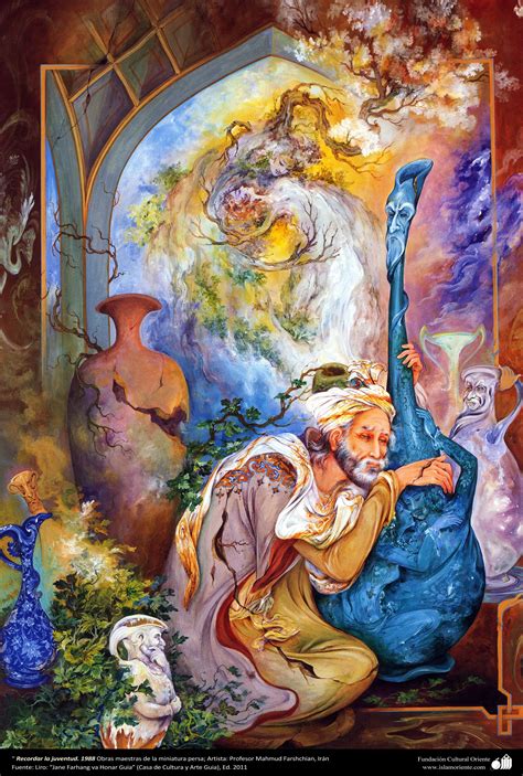 “recordar La Juventud 1988 Artist Professor Mahmud Farshchian Iran Persian Art Painting