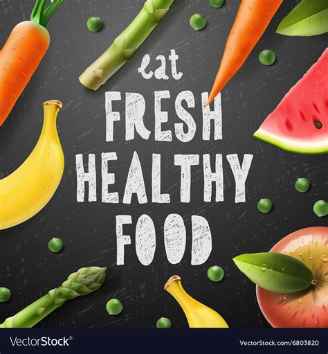 Healthy Food Concept With Sample Text Royalty Free Vector