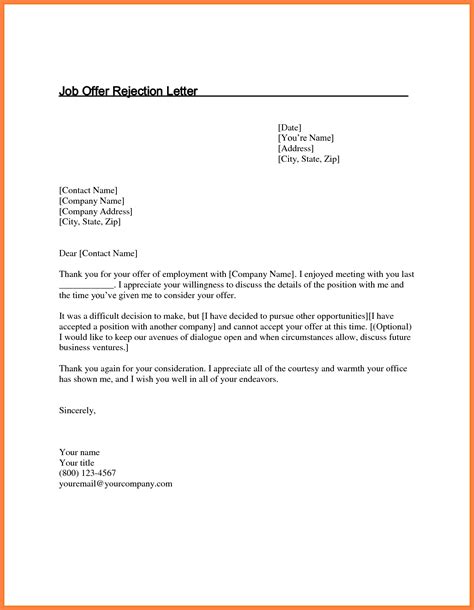 Create a job offer email today with this template. 5+ job offer rejection letter | Marital Settlements ...