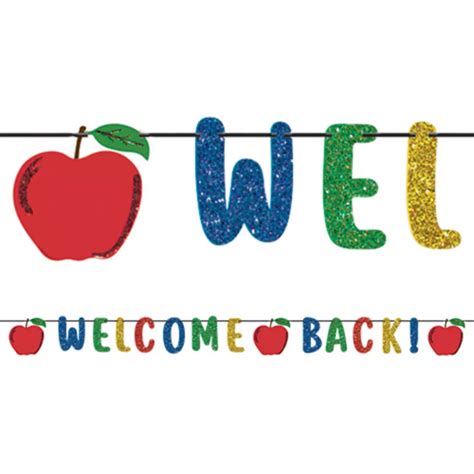 Glitter Welcome Back Letter Banner 12ft X 5in Party City