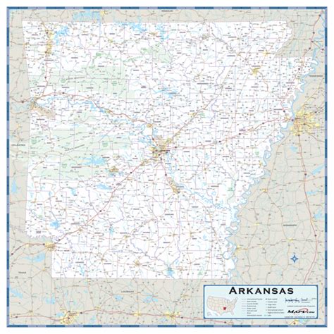 Arkansas County Highway Wall Map By