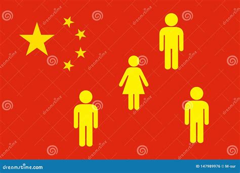 Disproportion And Imbalance Of Sex Ratio In China Stock Vector Illustration Of Disproportion