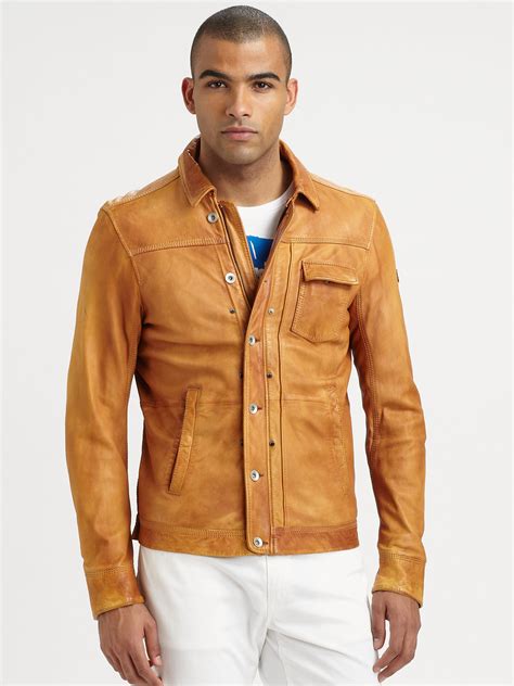 Lyst Diesel Laurence Leather Jacket In Brown For Men