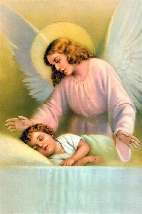 Angel And Infant Jesus Christ Baby Hand Painted Classical Religious Oil