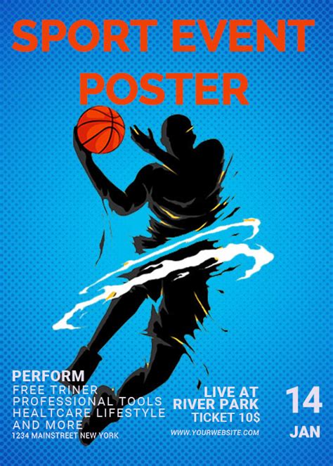 Sports Event Poster Psd Flyer Template Room