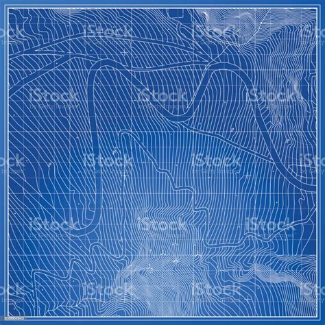 Vector Blueprint Abstract Topographic Map Stock Illustration Download