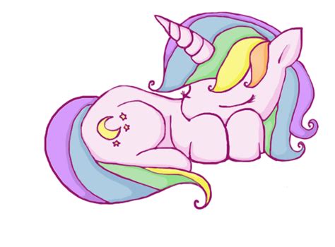 Cute Unicorn Sleeping By Sora No On
