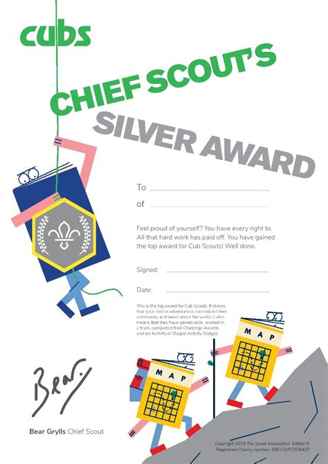 Chief Scouts Silver Award Certificate Pack Of 10 Volunteer Leaders