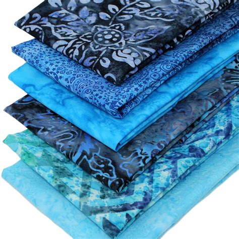 6 Fat Quarters Batik Bundle All In Blue Overdale Fabrics