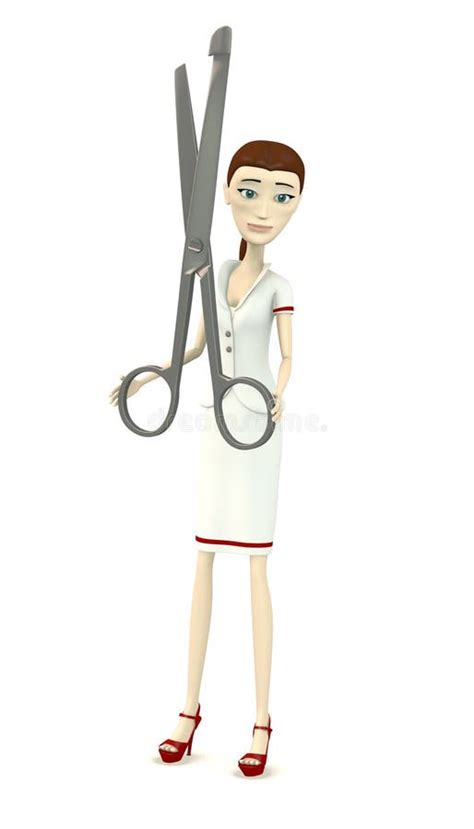 Cartoon Nurse With Enterotome Surgery Tool Stock Illustration