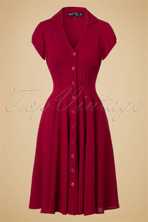 40s Keely Swing Dress In Red