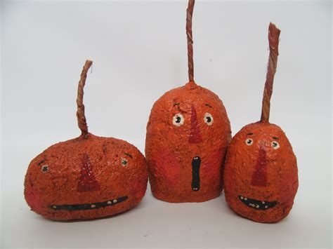Paper Mache Pumpkins - Folk Art Pumpkins - Primitive Pumpkins - OOAK Pumpkins | Paper mache ...