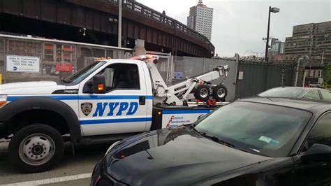 Nypd Tow Truck Towing Another Car Lights No Siren Youtube