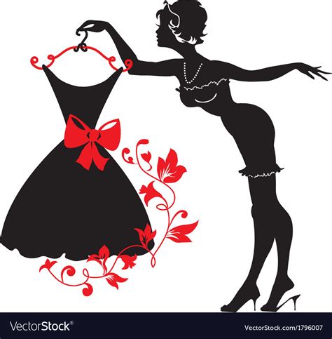 Pin Up Woman Silhouette Royalty Free Vector Image