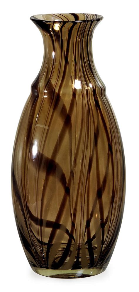 Attractive Styled Medium Brown Swirl Vase Statement Vase Glass